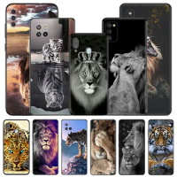 Lion King Tiger Silicone Black Phone Cases for Samsung Galaxy A54 5G A04 A03 A34 A01 A02 A50 A70 A40 A30 A20 S A10 E Cover