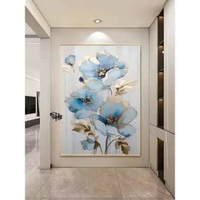 Lukisan Dinding Bunga simple Gold elegant dengan Bingkai Fiber - Future Art Painting dengan bingkai 