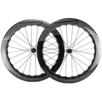 700C 6560mm Depth Prin ceton Road Bicycle Wheelset U Shape Carbon Fiber Disc Brake Clincher Wheels UD Glossy