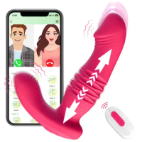 Clitoris Stimulation Wearable Clitoral G-Point Thrust Vibrator, App Remote Control Clitoral Panties Vibrator with 9 Kinds of Th