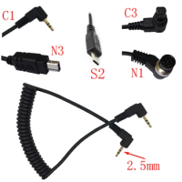 100pcs/lot 2.5mm Remote Shutter Release Cable Connecting Cord C1 C3 N1 N3 S2 For Canon Nikon Sony Pentax