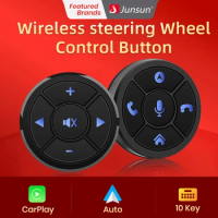 Junsun Universal Car Wireless Steering Wheel Control Button for for Android Autoradio 10 Key Functions With LED Light