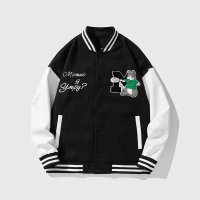 2025 Autumn American Style Trendy Brand Jacket Men Ins High Street Hong Kong Style Baseball Jacket H