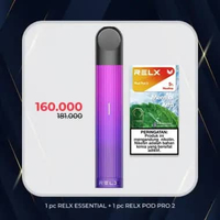RELX Bundle Essential Neon Purple Device and Pod (Isi 1 Pod) Menthol Xtra