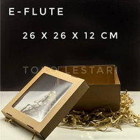 Box Kardus E-Flute Coklat Untuk Packaging Olshop Sovenir Baju Kotak Kado Hampers Cake Pudding 26x26x