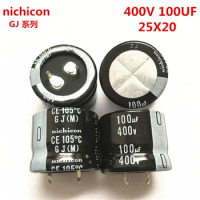 2PCS/10PCS 100uf 400v Nichicon GJ 25x20mm 400V100uF Snap-in PSU Capacitor