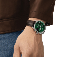 TISSOT 天梭 官方授權 Chrono XL韻馳系列經典計時腕錶(T1166171609100)45mm/綠x咖啡