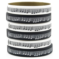 300pcs Music Note with Beethoven's 9th Symphony Theme Wristbands Silicone Bracelets