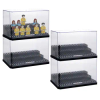 Minifigures Display Case for Action Figures Blocks Collectibles, Clear Acrylic Box Dustproof Building Block Display Storage Case