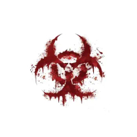 Small Town 11CM*11CM WHITE BLOODY BIOHAZARD V2 Bloody Personality Car Sticker Reflective Motorcycle Parts C1-7158