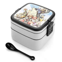 Kingdom Hearts-Artwork Bento Box Leakproof Food Container For Kids Kingdom Hearts Sora Hearts Kingdom Keyblade Kh Game