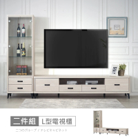 【時尚屋】[RV8]納希9.3尺L型電視櫃RV8-B104+B107(免運費 免組裝 電視櫃)