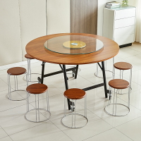 折疊桌 家用 簡約圓桌 簡易 圓形 餐桌 大圓桌麵 10人 15可移動 多功能 飯桌