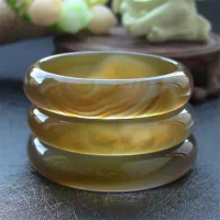 Handcarved Original Ecological Stone Jade Bracelet Natural Agate Chalcedony Bangle Exquisite Decoration Accessories Jewelry Gift