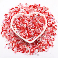 5mm 50g Mixed White Red Candy Polymer Clay Slices Sprinkles for Phone Decoration Soft Clays Sprinkles for DIY Slimes Filling