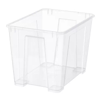 SAMLA 收納盒, 透明, 39x28x28 公分/22 公升