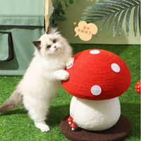 貓抓板　耐磨不掉屑貓抓柱劍麻立式小型貓爬架紅繖蘑菇貓玩具貓抓球