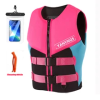 Adult Neoprene Buoyancy Life Jacket Ladies Surf Snorkel Rafting Fishing Water Ski Vest Portable Buoyancy Pink Life Jacket 2022