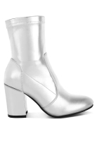 Rag & CO. Sepatu Bot Kulit Metalik Warna Perak