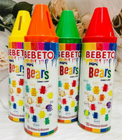 土耳其 Bebeto 彩虹小熊軟糖 存錢筒鉛筆造型 200g 顏色隨機出貨｜全店$199免運