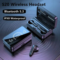 NEW S20 Tws Bluetooth Wireless headset Hi-Fi Stereo Sports Gaming Waterproof Headphone Hearing Hands-free Bluetooth headset fone