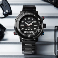 SEIKO 精工 PROSPEX 40週年 鮪魚罐頭 阿諾太陽能雙顯潛水錶 520送禮首選 (SNJ037P1/H855-00C0SD)_SK045