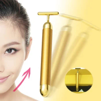 Facial Sculpting Tool Beauty Care 24k Facial Massage Stick Roller 3D Golden Energy Bar Vibrating Massager for Women Beauty