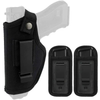 IWB/OWB Concealed Carry Holster Universal Belt Holster For Left/Right Hand With 2 Magazine Pouch Fits SW MP Shield Glock 17 19