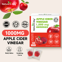 【30 Counts-Trial pack】Nature's Key Halal Apple Cider Vinegar Edible  1000mg with Vitamin B6 B12 Supp