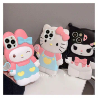 Cute Cartoon 3D Hello Kitty Dog Case For Vivo Y17S Y36 Y33S Y15S Y01 Y20 Y17 Y19 Y02 Y51 Y31 Y33 Y16 Y22 Y21 Y27 V21 Y51S Cover