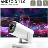 HONGTOP Smart Mini Projector Android 11 WiFi6 Support 4K 1080P BT5.0 Projector 1280*720P Home Cinema Portable Projector