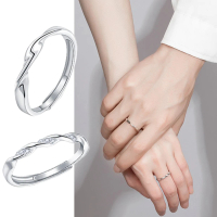【MoonDy】情侶對戒 結婚戒指 求婚戒指 對戒 指環 純銀戒指 可調節戒指 銀戒指 男戒指 女戒指 新婚禮物