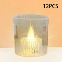 12 Pieces Flameless Candles DIY SPA Easy Installation Decoration Electric Candles LED Tea Lights for Anniversary Valentine's Day