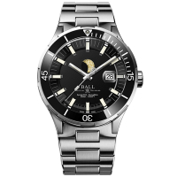 BALL波爾錶 Roadmaster系列 陶瓷錶圈 月相 潛水機械腕錶 43mm / DM3150B-S13J-BK