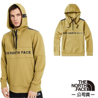 【The North Face】經典新款 半門襟_雙口袋快乾長袖連帽T.T恤_46HC-JZ3 卡其
