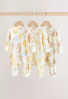 NEXT Two Way Zip Baby Sleepsuits 3 Pack