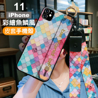 iPhone11中國風彩色魚鱗支架防摔手機保護殼(iPhone11保護殼 iPhone11手機殼)