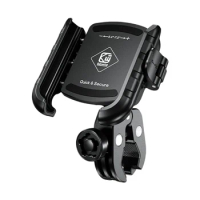 Aluminum Motorcycle Phone Holder Mount Moto Bicycle Handlebar Bracket 360 Rotating Cell Phone Stand for Motorcycle Bike Scooter