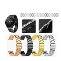 【三珠不鏽鋼】適用 Garmin Forerunner 570 - 47mm 錶帶寬度22mm彈弓扣 金屬