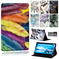 Feather Series Tablet Case for Lenovo Tab P10/Smart Tab P10 10.1 Inch - Anti-fall Soft Leather Tablet Cover Case + Free Stylus