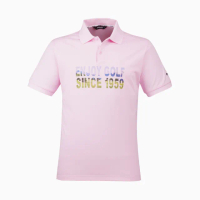 【PING】男款漸層標語短袖POLO衫-粉紅(吸濕排汗/GOLF/高爾夫球衫/PA21192-15)