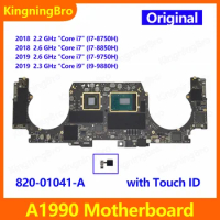Original A1990 Motherboard For MacBook Pro 15" A1990 Logic Board With Touch ID i7 i9 16GB 32GB 2018 2019 Years