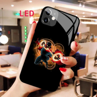 Dr Strange Luminous Tempered Glass phone case For Apple iphone 12 11 Pro Max XS Acoustic Control Protect LED Backlight new cover