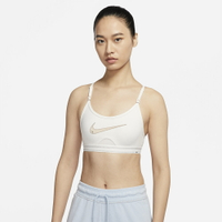 【領券最高折$330】Nike DRI-FIT INDY 女裝 運動內衣 訓練 輕度支撐 透氣 可拆式胸墊 白 金【運動世界】DM0575-030