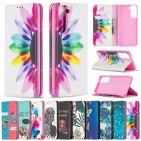 Painted Leather Case For Samsung Galaxy S21 S30 S20 Ultra S10 Plus Note 20 10 Lite A10 A21S A12 A51 A40 Funda Flip Wallet Coque