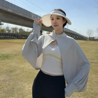 冰絲防曬衣女夏季戶外騎車運動開車手臂遮陽連體袖套外穿防曬披肩