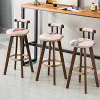 American bar chair solid wood retro bar chair swivel front chair home high stool bar stool