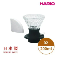 HARIO 日本製V60 SWITCH浸漬式耐熱玻璃濾杯02-200ml SSD-200B(送40入濾紙)