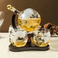 [Preferred Wine Decanter] Made of High Borosilicate Glass, Globe Sailboat Decanter, Comes with 4 Gla