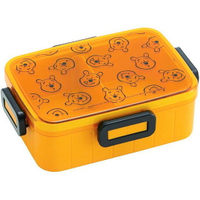 小禮堂 迪士尼 小熊維尼 日製 方形透明蓋微波便當盒 塑膠便當盒 保鮮盒 650ml (黃 滿版)